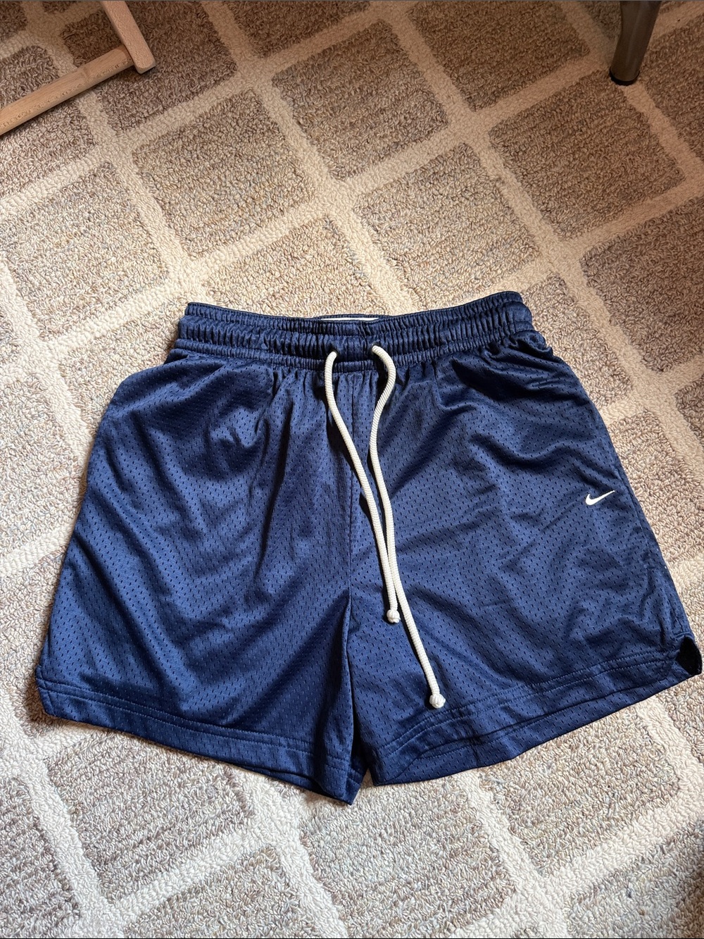Nike Men’s Navy Blue Athletic Mesh Shorts